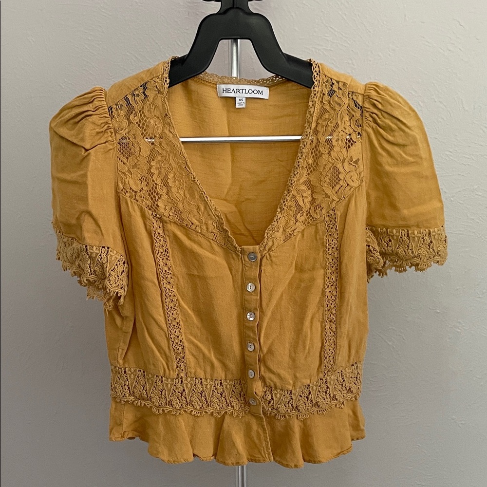 Heartloom Golden Lace Blouse